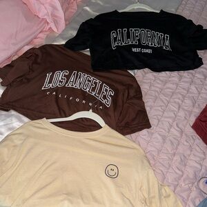 SHEIN Black and Brown California Crop Tops